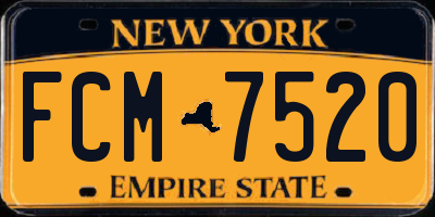 NY license plate FCM7520