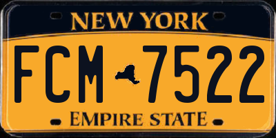 NY license plate FCM7522
