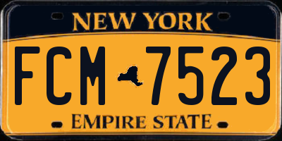 NY license plate FCM7523