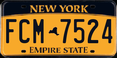 NY license plate FCM7524