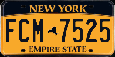 NY license plate FCM7525