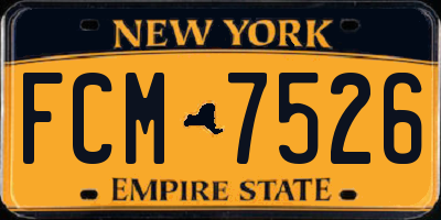 NY license plate FCM7526