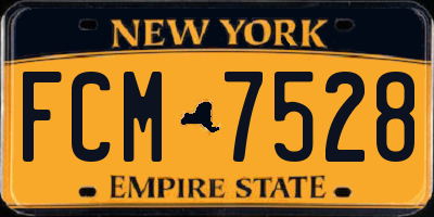 NY license plate FCM7528