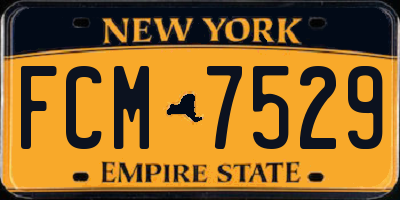 NY license plate FCM7529
