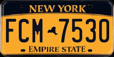 NY license plate FCM7530