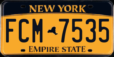 NY license plate FCM7535