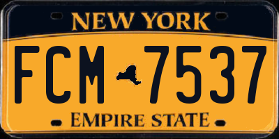 NY license plate FCM7537