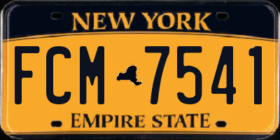 NY license plate FCM7541