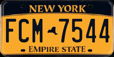 NY license plate FCM7544