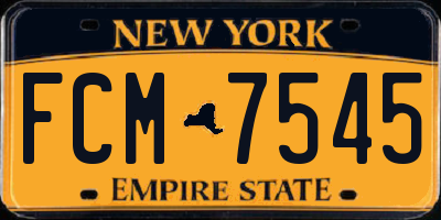 NY license plate FCM7545