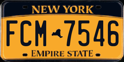 NY license plate FCM7546