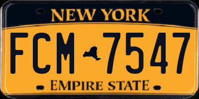 NY license plate FCM7547