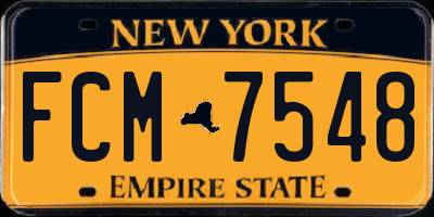 NY license plate FCM7548
