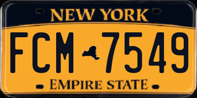 NY license plate FCM7549