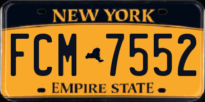 NY license plate FCM7552