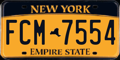 NY license plate FCM7554