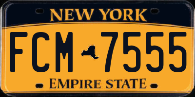 NY license plate FCM7555