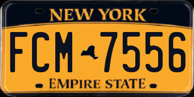 NY license plate FCM7556