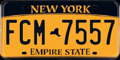 NY license plate FCM7557