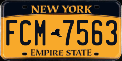 NY license plate FCM7563