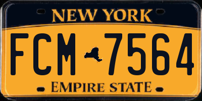 NY license plate FCM7564