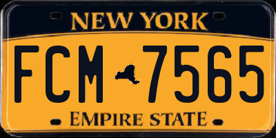 NY license plate FCM7565
