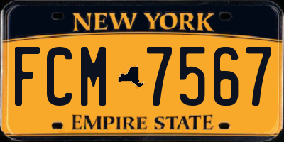 NY license plate FCM7567