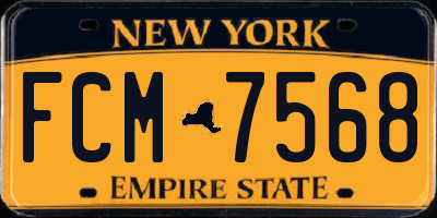 NY license plate FCM7568