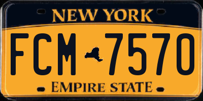 NY license plate FCM7570