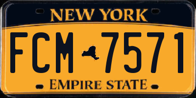 NY license plate FCM7571