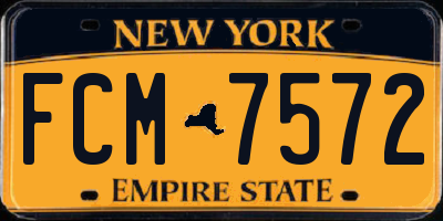 NY license plate FCM7572