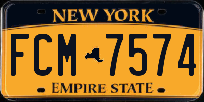 NY license plate FCM7574