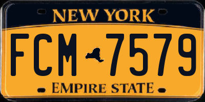 NY license plate FCM7579