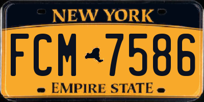NY license plate FCM7586