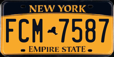 NY license plate FCM7587