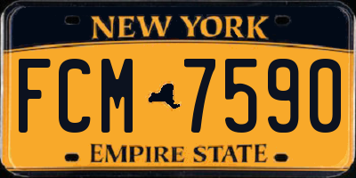 NY license plate FCM7590