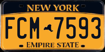 NY license plate FCM7593
