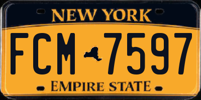 NY license plate FCM7597