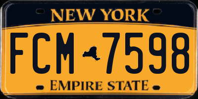 NY license plate FCM7598