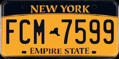 NY license plate FCM7599