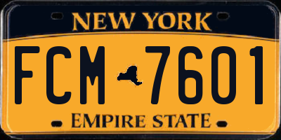 NY license plate FCM7601