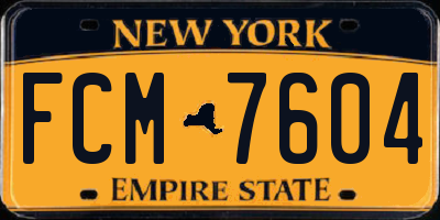 NY license plate FCM7604