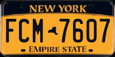 NY license plate FCM7607
