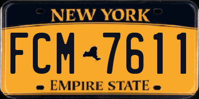 NY license plate FCM7611