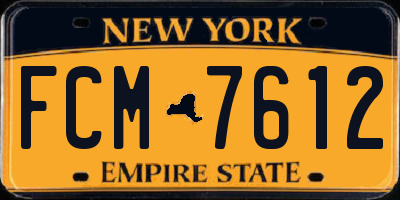 NY license plate FCM7612