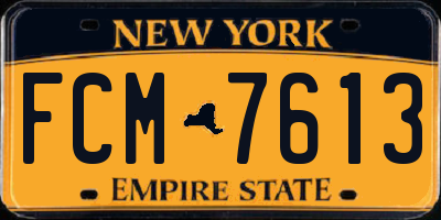 NY license plate FCM7613