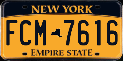 NY license plate FCM7616