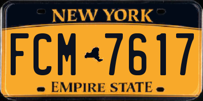 NY license plate FCM7617