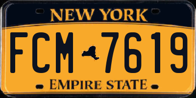NY license plate FCM7619