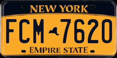 NY license plate FCM7620
